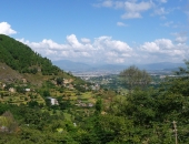 Blick vom Roten Haus in Richtung Kathmandu